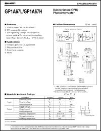GP1A67H datasheet: Subminiature OPIC photointerrupter GP1A67H