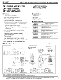 GP1F31T datasheet: Light transmitting/receiving units GP1F31T