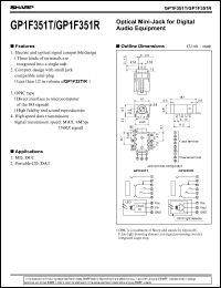 GP1F351R datasheet: Optical mini-jack for digital audio equipment GP1F351R
