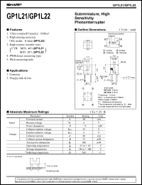GP1L22 datasheet: High sensitivity photointerrupter GP1L22