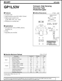 GP1L53V datasheet: High sensing accuracy type photointerrupter GP1L53V