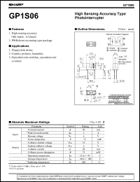 GP1S06 datasheet: High sensing accuracy type photointerrupter GP1S06
