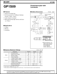 GP1S09 datasheet: Photointerrupter with connector GP1S09