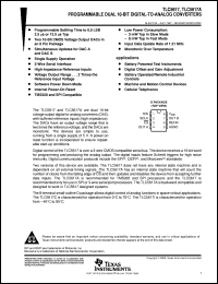 TLC5617ACD datasheet:  10-BIT, 2.5 US DUAL DAC, SERIAL OUT, PGRMABLE SETTLING TIME, SIMULTANEOUS UPDATE, LOW POWER TLC5617ACD