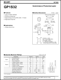 GP1S32 datasheet: Subminiature photointerrupter GP1S32