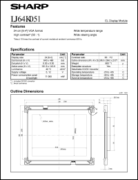 LJ64K051 datasheet: EL display module LJ64K051