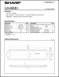 LJ64KM01 datasheet: EL display module LJ64KM01