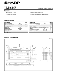 LM16155 datasheet: Character type LCD module LM16155