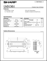LM202KS1 datasheet: Character type LCD module LM202KS1