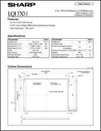 LQ13X31 datasheet: Color TFT-LCD module for OA/multimedia LQ13X31