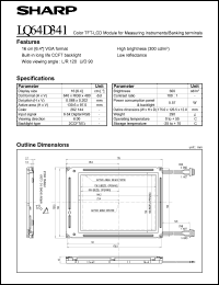 LQ64D341 datasheet: Color TFT-LCD module for measuring instrument LQ64D341