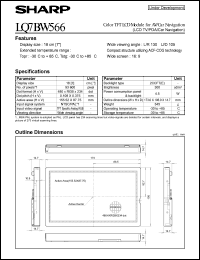 LQ7BW566 datasheet: Color TFT-LCD module for AV/car navigation LQ7BW566