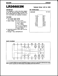 LR36683N datasheet: Vertical driver LSI for CCD LR36683N