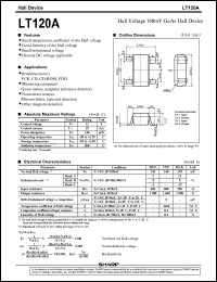 LT120A datasheet: Hall voltage 160mV GaAs hall device LT120A