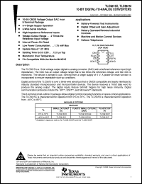 TLC5615CDR datasheet:  10-BIT, 12.5 US DAC, SERIAL OUT, LOW POWER TLC5615CDR