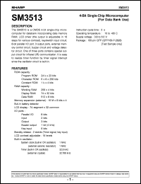 SM3513 datasheet: 4-bit single-chip microcomputer SM3513