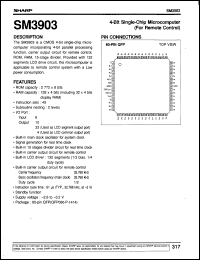 SM3903 datasheet: 4-bit single-chip microcomputer(for remote control) SM3903