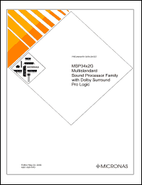 MSP3452G datasheet: Multistandard sound processor with virtual dolby surround Pro Logic MSP3452G