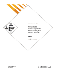 MAS3528E datasheet: Dolby digital and MPEG-1 layer-2 audio decoder MAS3528E