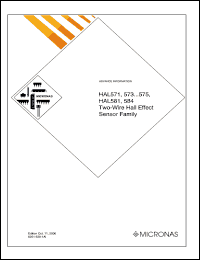HAL575UA-K datasheet: Two-wire hall effect sensor (145 kHz) HAL575UA-K