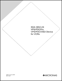 SDA5652-2X datasheet: VPS/PDC- pro VPS/PDC/OSD device for VCRs SDA5652-2X