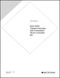 SDA6000 datasheet: Teletext decoder with embedded 16-bit controller M2 SDA6000