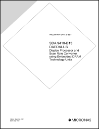 SDA9410-B13 datasheet: Display processor and scan rate converter using embedded DRAM technology units SDA9410-B13