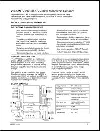 VV6850 datasheet: Monolithic sensor with support for external FPN cancellation VV6850