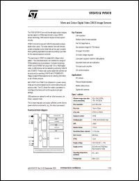 VV5410C036 datasheet: Microlensed CIF monochrome sensor VV5410C036