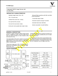 VV5300 datasheet: Integrated CMOS image sensor with on-chip ADC VV5300