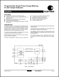 SA2007PPA datasheet: Programmable single phase energy metering IC with tamper detection SA2007PPA