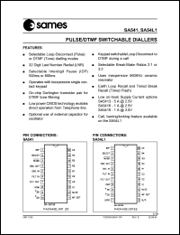 SA54L19 datasheet: Pulse/DTMF switchable dialler SA54L19