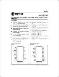 SA54L59/1 datasheet: Pulse/DTMF switchable dialler with 10 repertory memories SA54L59/1