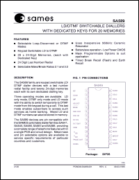 SA589 datasheet: LD/DTMF switchable dialler with dedicated keys for 20 repertory memories SA589