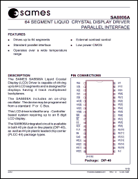 SA8806APA datasheet: 64 segment liquid crystal display driver parallel interface SA8806APA