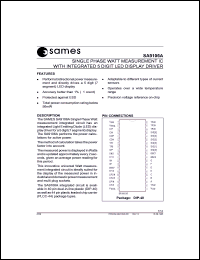 SA9106AFA datasheet: Single phase watt measurement IC with integrated 5 digit LED display driver SA9106AFA