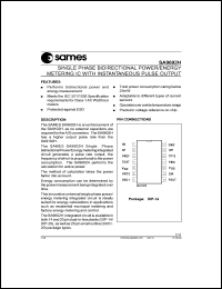 SA9602HPA datasheet: Single phase bidirectional power/enrgy metering IC with intaneous pulse output SA9602HPA