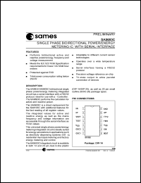 SA9603CPA datasheet: Single phase bidirectional power/enrgy metering IC with serial interface SA9603CPA