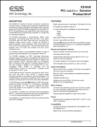 ES1938S datasheet: PCI audio drive solution ES1938S