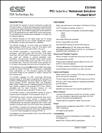 ES1946S datasheet: PCI audio drive notebook solution ES1946S