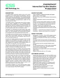 ES4227 datasheet: Video/audio decoder for internet set-top box ES4227