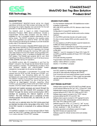 ES4428 datasheet: Web/DVD internet set-top box chipset ES4428