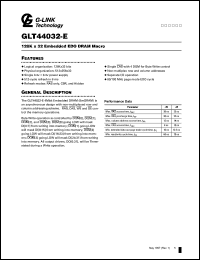 GLT44032-E datasheet: 128k x 32 embedded EDO DRAM macro GLT44032-E