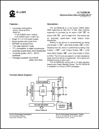 GLT6200L08SL-55ST datasheet: 55ns; Ultra low power 256K x 8 CMOS SRAM GLT6200L08SL-55ST