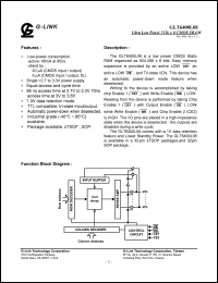 GLT6400L08LL-70ST datasheet: 70ns; Ultra low power 512K x 8 CMOS SRAM GLT6400L08LL-70ST