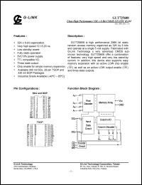 GLT725608-20TS datasheet: 20ns; Ultra high performance 32K x 8 CMOS static RAM GLT725608-20TS