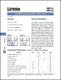 HMC141 datasheet: Double- balanced mixer 6- 18 GHz HMC141