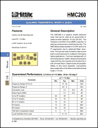 HMC260 datasheet: Fundamental mixer 14 - 28 GHz HMC260