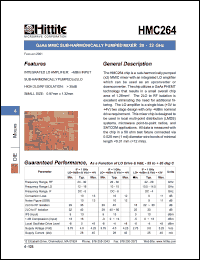 HMC264 datasheet: Sub- harmonically pumped mixer 20 - 32 GHz HMC264