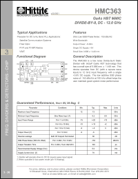 HMC363 datasheet: MMIC divine-by-8, DC - 12.0 GHz HMC363
